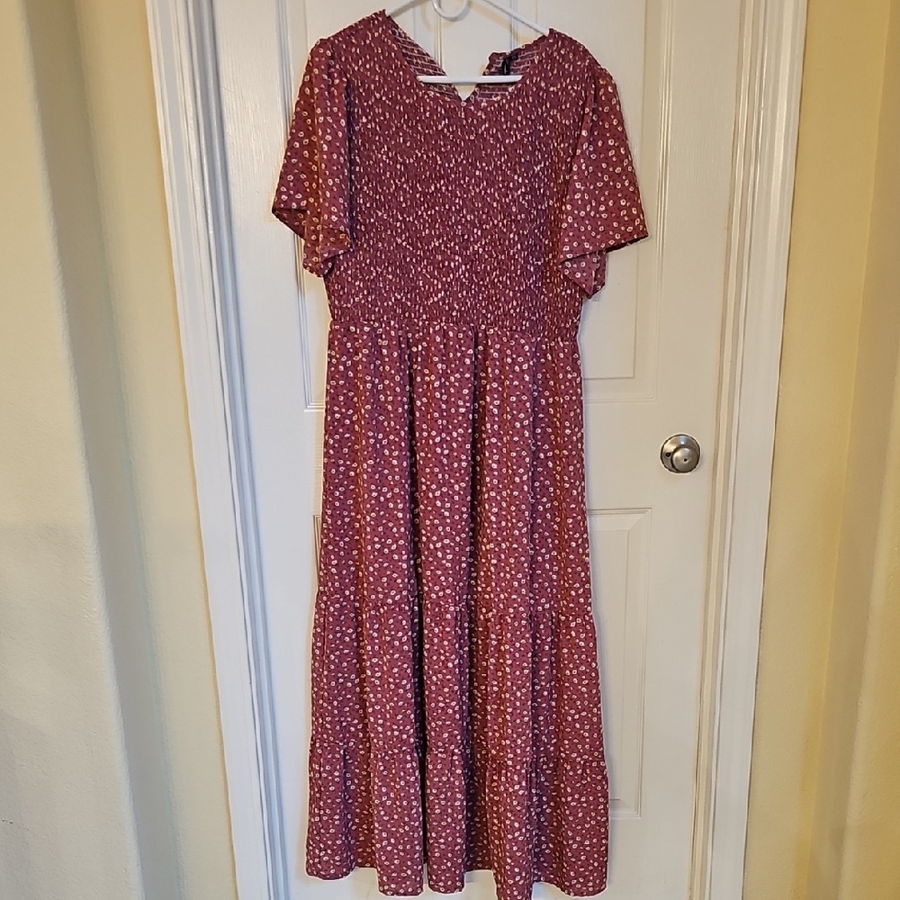 Elegant Pink Floral Dress